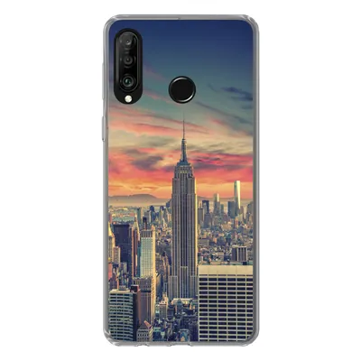 Produktbild von MuchoWow® Handyhülle Schutzhülle Hülle für Huawei P30 Lite New York - Manhattan - Empire State Building Silikon Softcase Handy Hülle - Handyhülle