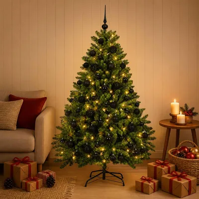 Immagine prodotto di Albero di Natale artificiale verde chiaro con palline 120 cm