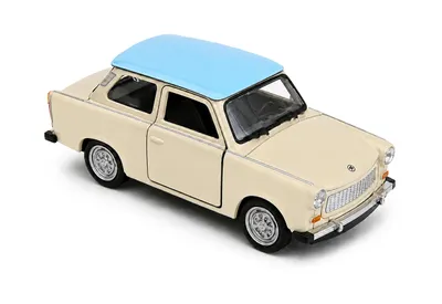 Image de TRABANT 601 Modèle réduit de voiture 11,5cm Trabi Modèle de voiture jouet Enfants Cadeau 14 (Crème-Bleu)