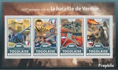 Produktbild von Briefmarken Togo 2016 Mi 7879-7882 Kleinbogen (kompl. Ausgabe) postfrisch Schlacht von Verdun
