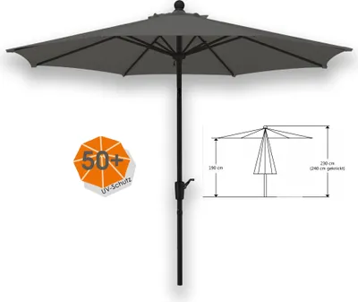 Produktbild von Schneider Sonnenschirm Anthrazit Ø 270 cm rund, UV 50+ Schutz