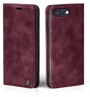 Produktbild von Handy Hülle für Apple iPhone 17e Klapphülle Bookcase Flip Cover Handy Tasche Etui Farbe: Weinrot