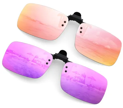Image de Clip pour lunettes de soleil, lot de 4, verres polarisés, sans monture, pour lunettes