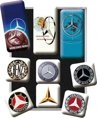 Produktbild von Nostalgic-Art - 9tlg. Magnetset - Mercedes-Benz - Logo Evolution