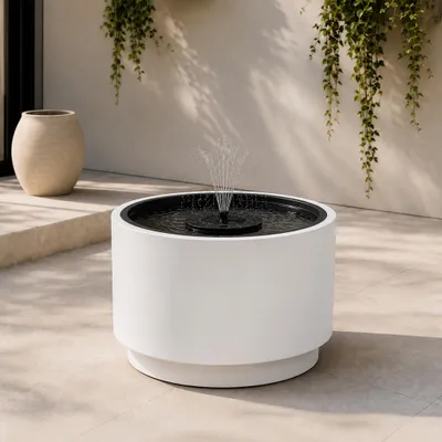 Produktbild von Solarbrunnen Outdoor Set mit großer Ø 47x30 cm Schale weiß