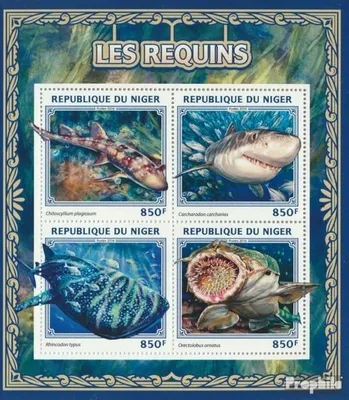 Produktbild von Briefmarken Niger 2016 Mi 4482-4485 Kleinbogen (kompl. Ausg.) postfrisch Haie