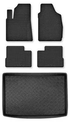 Produktbild von Gummimatten + Kofferraumwanne für Hyundai Kona II 2022- – Schwarz, Semi-Universal, angepasst – Wielganizator Semi-Universal