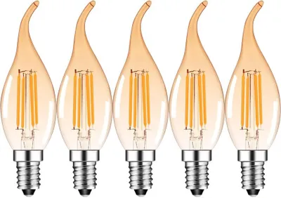 Produktbild von 4W E14 LED Kerze Vintage Filament Glühbirne Birne Leuchtmittel Retro Bernstein 10 Stück