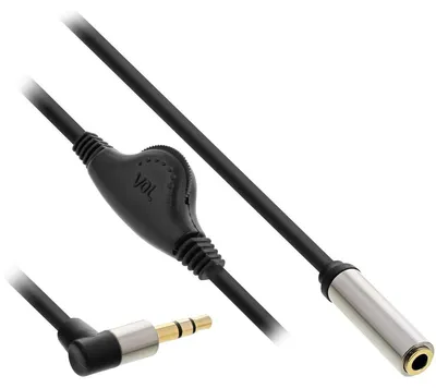 Obrázok produktu pre InLine 99253C, 3.5mm, Samec, 3.5mm, Samica, 0,25 m, Čierna