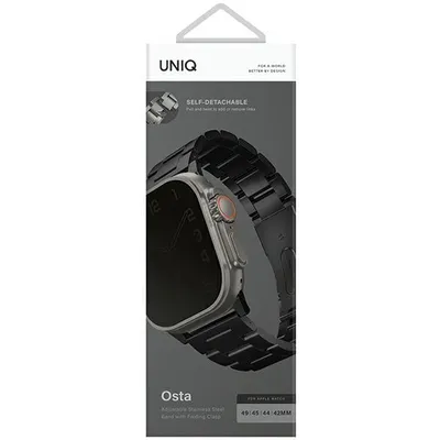 Obrázek produktu pro Řemínek UNIQ Osta pro Apple Watch 42/44/44/49mm černý UNIQ-49MM-OSTABLK