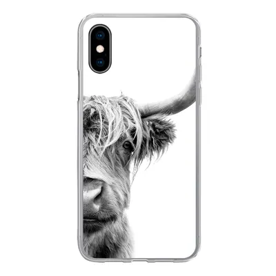 Produktbild von MuchoWow® Handyhülle Schutzhülle Hülle für iPhone X Schottischer Highlander - Tiere - Schwarz - Weiß Silikon Softcase Handy Hülle - Handyhülle