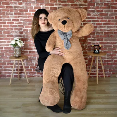 Produktbild von XXL Riesen Teddybär 130 cm – Großes Plüschtier Kuscheltier Weich mit Schleife – Imposantes Geschenk für Freundin, Kinder & Geburtstag