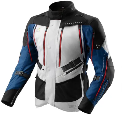 Produktbild von Rebelhorn Hardy 3.0 wasserdichte Motorrad Textiljacke, grau/blau/rot, S