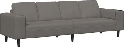 Image de Canapé vidaXL gris clair 250 x 77 x 76 cm en velours côtelé