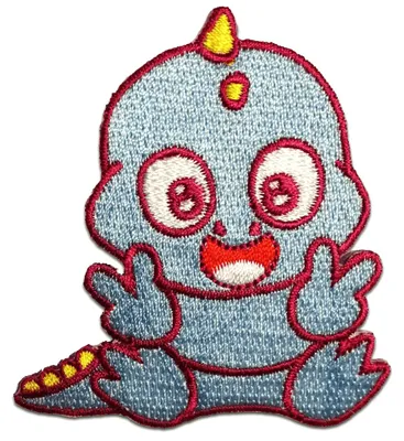 Obrázok produktu pre Detský drak - nášivka, nažehľovacia nášivka, nášivka, nášivky, na nažehlenie, veľkosť: 6,0 x 6,0 cm
