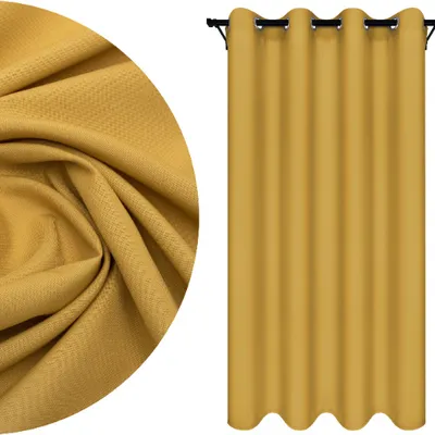 Obrázok produktu pre Nepriehľadný záclona s očkami, rozmery: 140x230 cm, farba: žltá