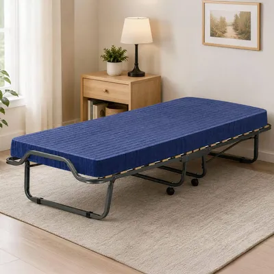 Produktbild von Klappbett Dabadian, Feldbett mit 15 Latten, platzsparendes Kinderbett, 100 %  Italy, 80 x 200 x 40 cm, inklusive Matratze