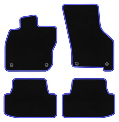 Produktbild von Fußmatten Velours Schwarz/Blau für Skoda Octavia IV E-Tec 2020- Set 4-tlg
