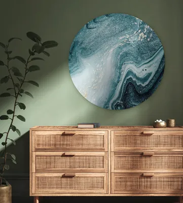 Produktbild von MuchoWow® - Wand-Kreis - Wohnzimmer - Bild - Runde - Wanddeko - Dibond - Kunstdrucke