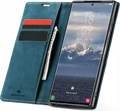 Zdjęcie produktu dla Etui z klapką SPACECASE Wallet do Galaxy S24 Ultra Niebieski
