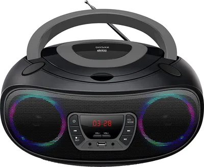 Produktbild von Denver Boombox mit CD-Player & Radio TCL-212BT, USB, Bluetooth, MP3, AUX, Farbe: Schwarz