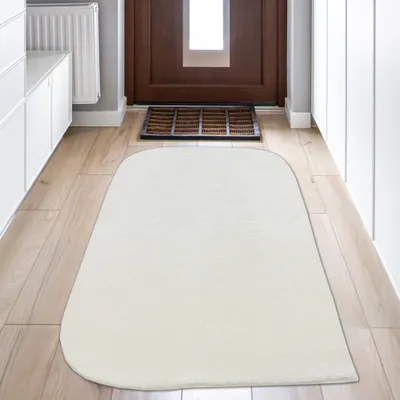 Obrázek produktu pro Protiskluzový koberec do ložnice - zaoblené rohy - krémový Velikost - 80 x 150 cm