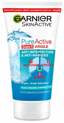 Obrázok produktu pre Garnier – Pure Active, čistiaci gél 3 v 1 – pre problematickú, mastnú pleť