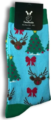 Produktbild von TwoSocks Weihnachtssocken Weihnachtsbaum lustige Socken für Damen & Herren witzige Strümpfe als Geschenk Baumwolle, Einheitsgröße
