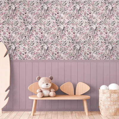 Produktbild von Profhome 770741-GU Fototapete Kindertapete rosa violett grün grau 1,59 m x 2,8 m