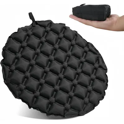 Produktbild von Aufblasbares Sitzkissen, Wasserdicht Handpressen Luftkissen, Tragbare Camping Reisekissen, Ultraleicht&Faltbar Kissen für Wandern Outdoor (50x50x5cm)