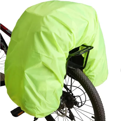 Produktbild von Fahrradtaschen-Regenhülle – Wasserdichter Regenschutz für Gepäckträgertaschen – Fahrradkorb- und Radtaschenabdeckung – 126 x 66 cm – Leuchtgrün