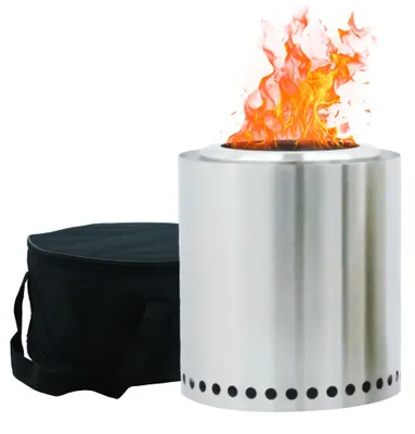 Produktbild von Edenoutdoor Tischfeuerstelle mit Ständer, Mini-Feuerstelle aus Edelstahl, Deko für Garten,Terrasse und Balkon,Für Pellets/Holz, Edelstahl rauchfreier Camping-Tischkocher für die Vorstadt