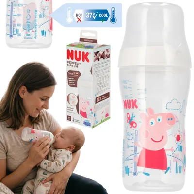 Produktbild von NUK Peppa Pig Babyflasche, Anti-Kolik, Silikon-Sauger, 260 ml, ab 3 Monaten
