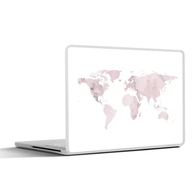 Produktbild von MuchoWow® Laptop Aufkleber Sticker Cover Weltkarte - Rosa - Marmor 30x22 cm - Laptop-Sticker