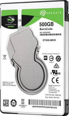 Imagen del producto de Seagate Guardian BarraCuda ST500LM030 - Disco duro - 500 GB - interno - 2.5" (6.4 cm) - SATA 6Gb/s - 5400 rpm - Caché: 128 MB