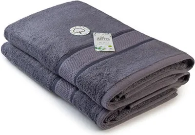 Produktbild von A&R 404.50 | Natural Bamboo Bath Towel - Badetuch - 70 x 140 cm - Farbe: Dark Grey - Größe: 70 x 140 cm
