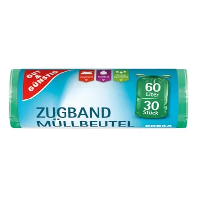 Produktbild von Gut & Günstig Müllbeutel 60.0 l grün