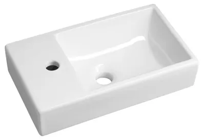 Imagen del producto de Sapho MINOS: Lavabo de cerámica, 45x26 cm, grifo a la izquierda, blanco