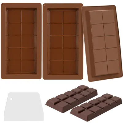 Produktbild von Silikon-Schokoladenform - Tief für Schokoladentafeln - 2 Stück für DIY Schokolade Pralinen und Süßigkeiten