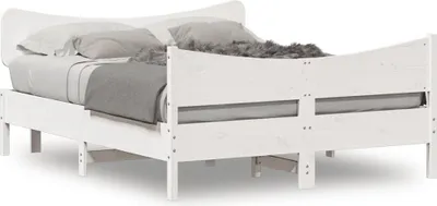 Produktbild von Massivholzbett ohne Matratze Weiß 135x190 cm Kiefernholz