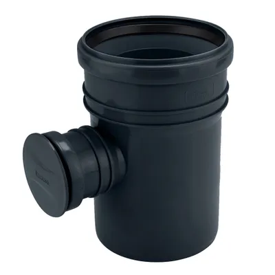 Produktbild von Regenwassersammler für Fallrohr DN100 ø 110 Regensammler Kunststoff Graphit Regenrinnen Ablauf für die Regentonne Wassersammler Ausgang DN 50