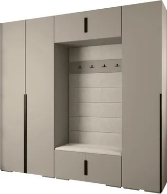 Produktbild von MEBLE KRYSPOL Inova 1 Möbelset Garderobe, 236,7x250x47cm - Kaschmir, Manila 02, Schwarz