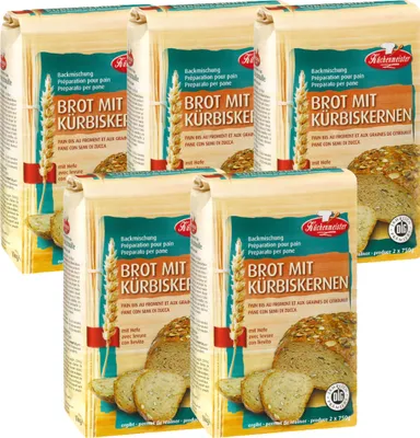 Produktbild von BIELMEIER Brotbackmischung Kürbiskernbrot 5 Stück á 1000 g Küchenmeister