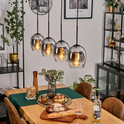 Produktbild von Usigliano Pendellampe aus Metall/Glas in Schwarz/Chromfarben/Klar