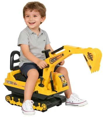 Produktbild von HOMCOM Kinder Sitzbagger Sandbagger für Kinder mit Schaufe, Hupe für 1,5-4 Jahre