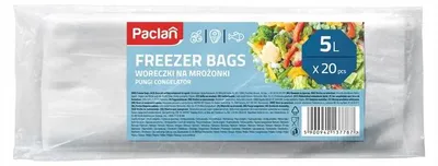 Produktbild von PACLAN Gefrierbeutel, Beutel zum Einfrieren von Lebensmitteln, 5 Liter, 20 Stück