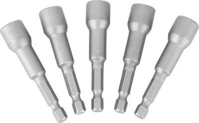Image de 5pcs 10mm Magnetic Nut Driver Hex Shank Socket Power Drill Bit Chrome Vanadium Steel