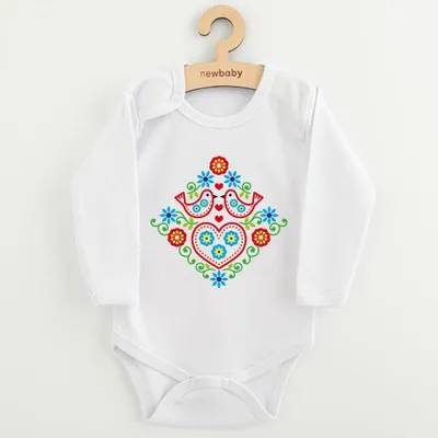 Zdjęcie produktu dla Body niemowlęce z nadrukiem New Baby Folk wzór ptaki, rozmiar 80 (9-12m)