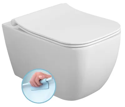 Imagen del producto de VEA: Inodoro de pared, sin borde de descarga, 34,5 x 52 cm, blanco