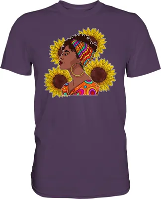 Produktbild von Stolze Schwarze Frau Sonnenblumen T-Shirt Gärtner Geschenk – Urban Purple / 3XL